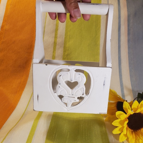 SOLD 💝 Shabby Wood Farmhouse Garden Caddy - Picture 9 of 14